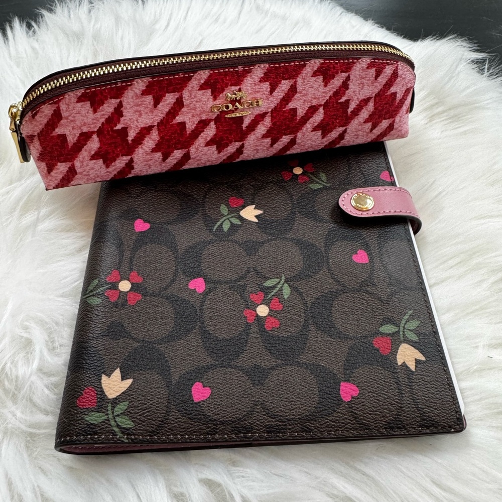 Coach Brown notebook and pencil case set
